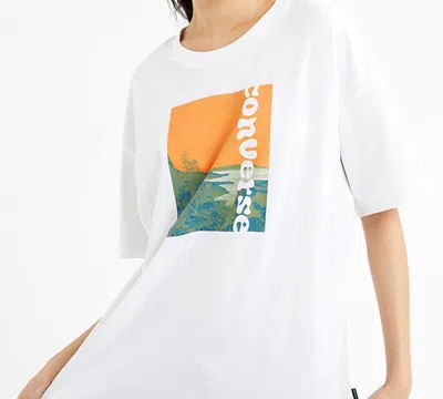 Converse (wmns)  Landscape Alphabet Printing Short Sleeve White