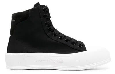 Alexander Mcqueen High-top Deck Plimsoll 'black'