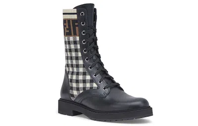 Fendi Rockoko Ff Biker Boots In Black