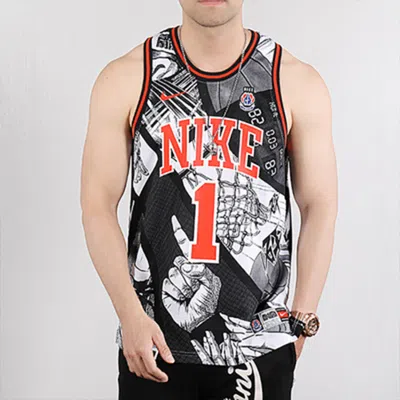 Nike Dri-fit High School League Comics Basketball Vest Jersey Men's Black In Multi