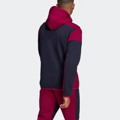 Adidas Originals Adidas Zne Fz Colorblock Sports Loose Hooded Jacket Blue