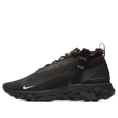 Nike React Runner Mid Black Technical Fabric Sneakers In Black