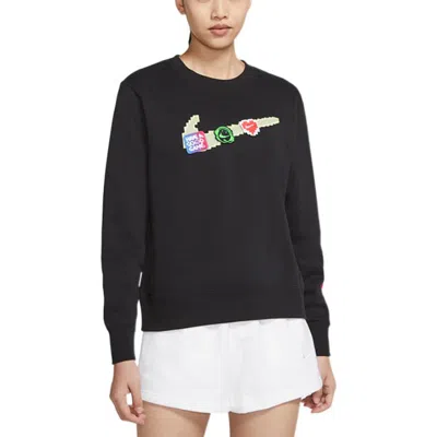 Nike (wmns)  Sportswear Logo Fleece Crew Sweatshirt 'black Multi'