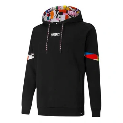 Puma Intl Sports Stitching Printed Hooded Sweatshirt Black