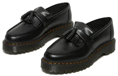 Dr. Martens Adrian Leather Platform Tassel Loafers In Black