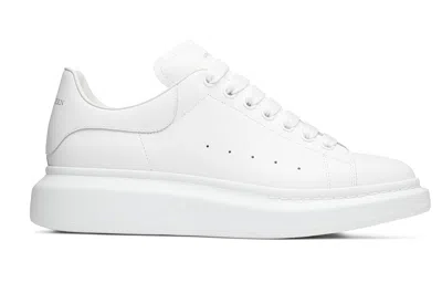 Alexander Mcqueen Men White Sneakers With Logo Lettering On The Rear And Oversize Rubber Sole In Lea In Animal Print