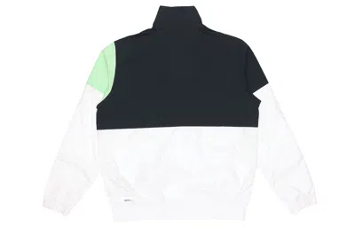 Adidas Originals Adidas Neo Colorblock Zipper Stand Collar Sports Jacket Black Green Colorblock In White