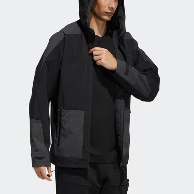 Adidas Originals Adidas Sports Training Woven Windproof Hooded Logo Jacket Black
