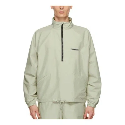Essentials Fear Of God  Fw20 Half-zip Track Jacket Sage In Gray