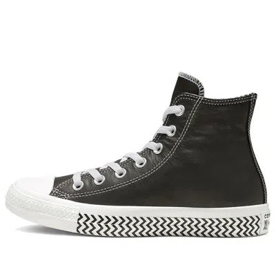 Converse (wmns)  Chuck Taylor All Star Mission-v Leather High Top Black White Wave Pattern Sole 'blac