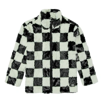 Vans (wmns)  Grid Pattern Stand Collar Jacket Black White Colorblock Blackwhitemulti-color