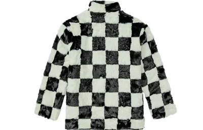 Vans (wmns)  Grid Pattern Stand Collar Jacket Black White Colorblock Blackwhitemulti-color