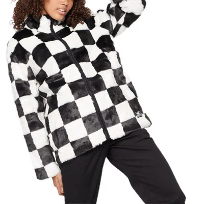Vans (wmns)  Grid Pattern Stand Collar Jacket Black White Colorblock Blackwhitemulti-color