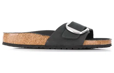 Birkenstock Statement Metallic Buckle Sandals In Black