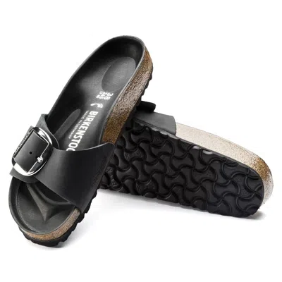 Birkenstock Statement Metallic Buckle Sandals In Black