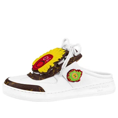 Pre-owned Louis Vuitton (wmns)  X Yayoi Kusama Mules 'white With Logo And Monogram' In Multi
