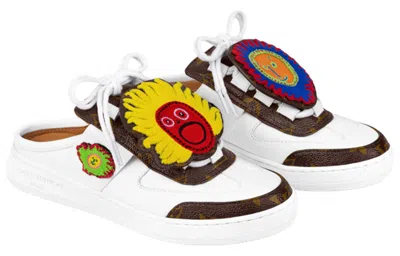 Pre-owned Louis Vuitton (wmns)  X Yayoi Kusama Mules 'white With Logo And Monogram' In Multi