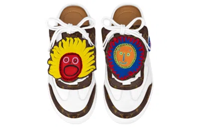 Pre-owned Louis Vuitton (wmns)  X Yayoi Kusama Mules 'white With Logo And Monogram' In Multi
