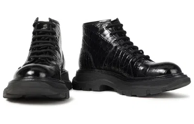 Alexander Mcqueen (wmns)  Crocodile Effect Hybrid Boots 'black'