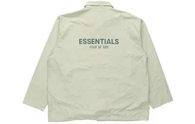 Essentials Fear Of God  Fw20 Coach Jacket Sage In Neutral