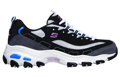 Skechers (wmns)  D Lites Low-top Running Shoes Black/blue In Multi