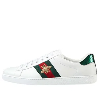 Gucci Ace Embroidered Leather Sneaker In White