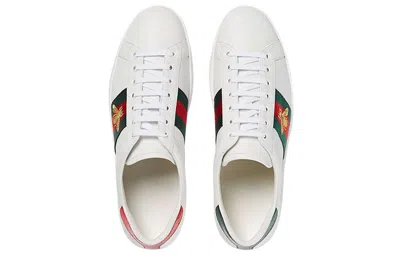 Gucci Ace Embroidered Leather Sneaker In White