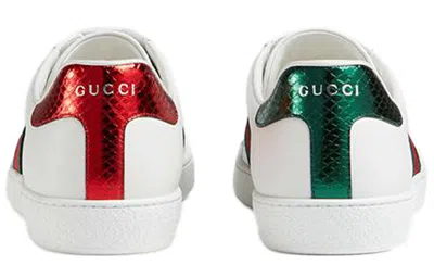 Gucci Ace Embroidered Leather Sneaker In White