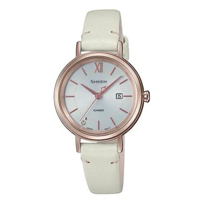 Casio Sheen Sapphire Crystal Solar Powered Waterproof Quartz Gold Analog