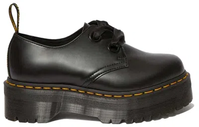 Dr. Martens Audrick Nappa Leather Platform Shoes In Black