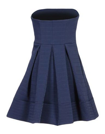 Shop Halston Heritage Short Dress In Dark Blue