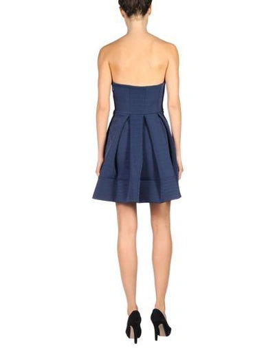 Shop Halston Heritage Short Dress In Dark Blue