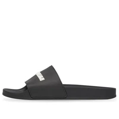 Balenciaga Pool Low Sandals With Logo In Black