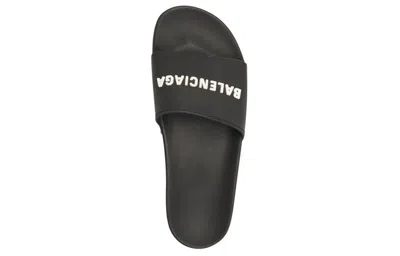 Balenciaga Pool Low Sandals With Logo In Black