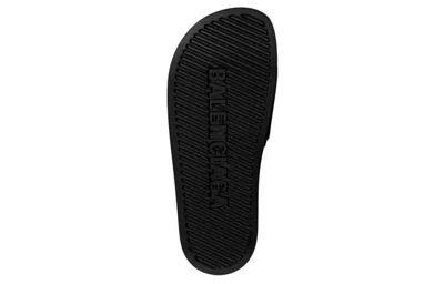 Balenciaga Pool Low Sandals With Logo In Black