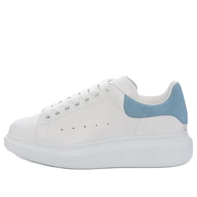 Alexander Mcqueen Oversize Sneakers In White And Light Blue Calf Leather In Multi