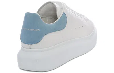 Alexander Mcqueen Oversize Sneakers In White And Light Blue Calf Leather In Multi