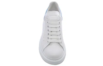 Alexander Mcqueen Oversize Sneakers In White And Light Blue Calf Leather In Multi
