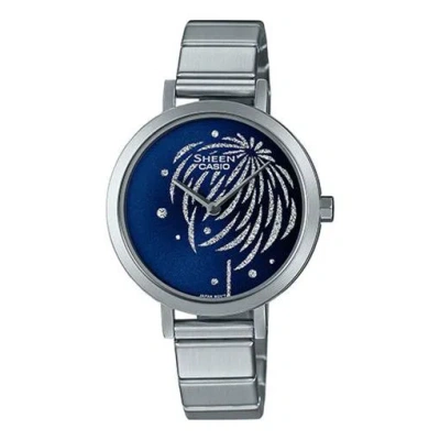 Casio Sheen Series Subject Minimalistic Business Casual She-c130d-2aupfy-person Watch Blue Analog