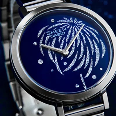 Casio Sheen Series Subject Minimalistic Business Casual She-c130d-2aupfy-person Watch Blue Analog