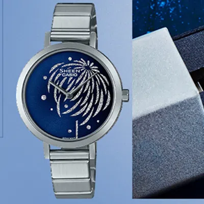 Casio Sheen Series Subject Minimalistic Business Casual She-c130d-2aupfy-person Watch Blue Analog