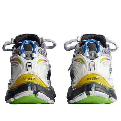 Balenciaga Men White Gradient Runner Sneakers In Neutral