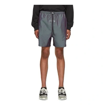 Essentials Fear Of God  Ss20 Nylon Running Shorts Iridescent In Gray