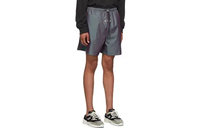 Essentials Fear Of God  Ss20 Nylon Running Shorts Iridescent In Gray