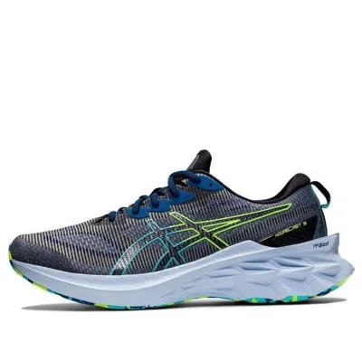 Asics Novablast 2 Le 'black Hazard Green' In Blue