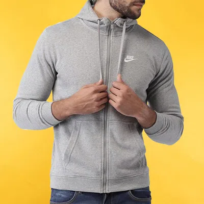 Nike Gray Zip Hoodie In Gray