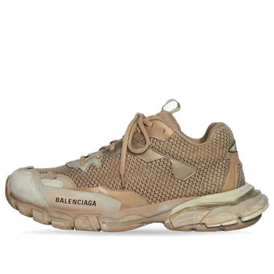 Balenciaga Destroyed Track Sneakers In Nude