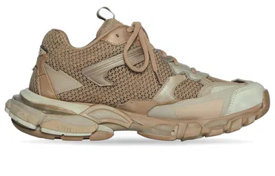 Balenciaga Destroyed Track Sneakers In Nude