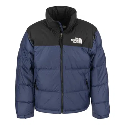 The North Face Padded High-collar Down Jacket With Detachable Hood In Blue