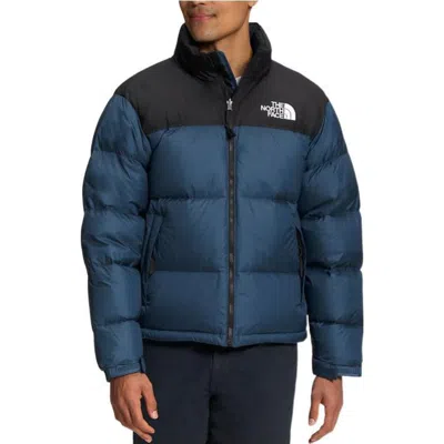 The North Face Padded High-collar Down Jacket With Detachable Hood In Blue